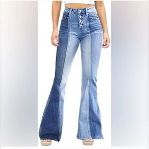 Flying Monkey High Rise Super Flare Button Fly Jeans 24